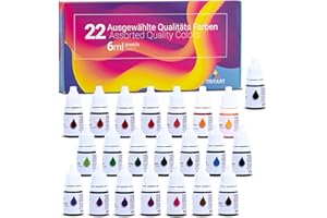 Tritart Lot de 22 Colorants de Savon Liquide Naturel - Couleur Soluble dans l'eau - Colorant Respectueux de la Peau - Coloration pour Bombes de Bain et Slime - 22 x 6 ml