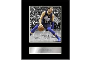 ICONIC PICS Luka Doncic Signiertes Foto mit Passepartout, Dallas Mavericks #01 NBA gedrucktes Autogramm, Geschenk, Bild Druck