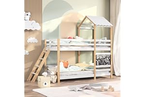 DGCZYXGL Cama cabaña infantil de 90 x 200, litera infantil, cama individual, con escalera, protección contra caídas, pizarra, para habitación infantil y adolescente, dormitorio escolar (207 x 97 x 215)
