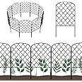 OUSHENG 10 Pack Decorative Garden Fence, Total 10ft(L) x 24in(H) Animal Barrier Border, Rustproof Metal Wire Section Edging Fencing Panel for Outdoor Patio Garden Yard, Arched
