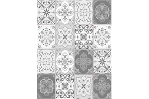 ‎FOLIESEN FoLIESEN Tile Stickers, Self-Adhesive Tile Film for Bathroom and Kitchen, Decorative Adhesive Film for Wall Tiles, Kitchen Splashback and Trims, Patchwork No. 4, 15 x 20 cm, 16-Piece Set