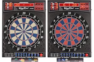 ‎KINGS DART Elektronische Dartscheibe Profi Turnier JX-2000 | Turnierscheibe inkl. 24 Dartpfeilen | 41 Spiele, über 200 Spielvarianten | Laufschrift + Sound | extra dünner Spider