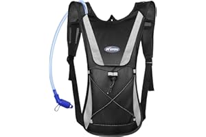 KUYOU Hydration Backpack, Hydration Pack Water Backpack Vest with 2L Water Bladder Adjustable Lightweight Water Bag Hiking Cycling Rucksack Climbing Camping Running Bag for Men & Women