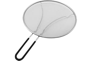 MAKREL 29cm Splatter Screen Guard for Frying Pan - Protect from Hot Oil & Grease Splash When Cooking. Extra Fine Mesh Stainless Steel Pot Cover Keeps Your Kitchen Clean