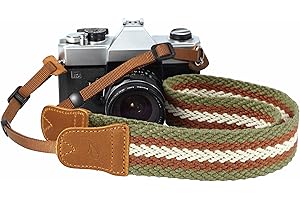 'Padwa Lifestyle Camera Strap - 1.5'' Cowhide Head Shoulder Neck Strap,Retro Jacquard Embroidery Multi-pattern camera straps'