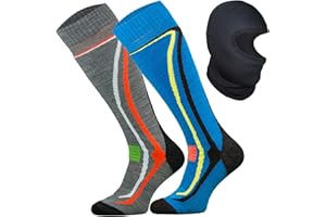 TODO 2 pary – 50% wełna merino, skarpety narciarskie, męskie i damskie, ciepłe skarpety termiczne + kominiarka termiczna w zestawie, skarpety funkcyjne, skarpety zimowe, skarpety narciarskie