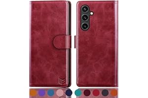 SUANPOT Funda para Samsung Galaxy A16 5G con Tapa【Bloqueo RFID】de Cuero PU Cierre Magnético，Ranura para Tarjeta ，Soporte Plegable Cover para Samsung A16 Phone Case Rojo