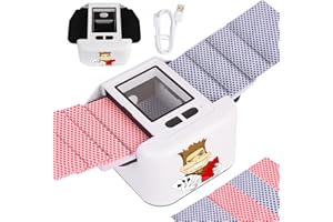 Buldoospok Automatic Card Shuffler 2 Decks, 2000 mAh Built in Rechargeable Battery USB-C Charge, Low Noise Fast Shuffle, Smart Auto Shuffler for UNO Poker Blackjack Skip-Bo Texas Hold'em Skyjo