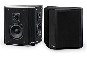 Fluance Elite High Definition 2-Way Bipolar Surround Speakers for Wide Dispersion Surround Sound in Home Theater Systems - Black Ash/Pair (SXBP2)