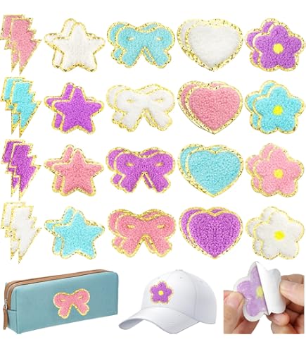 Cinvo 30 Pieces Iron On Patches Large Size Chenille Repair Patches