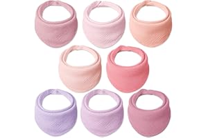 Lulu moon Śliniaczek 100% bawełna muślin, 8 sztuk baby chustka śliniaczek tkaniny dla niemowląt Burp niemowląt (krem)