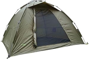 ‎MK-ANGELSPORT MK-Angelsport Ruck Zuck Karpfenzelt Fast Standup 2 Man Bivvy incl. Gummihammer mit Loser Bodenplane