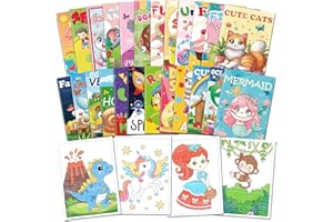 Elfew 24 Mini Libros para Colorear para Niños de 2 a 4 años, una Divertida Actividad de Arte y Manualidades para Niños de 4 a 8 años, Regalos Cumpleaños Niños Colegio, Detalles Cumpleaños Niños