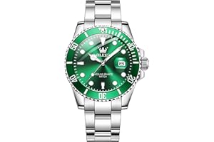 OLEVS Men's Watch, Big Face Stainless Steel Analog Quartz Dress Watch, Luxury Gold Silver Tone Date Display Waterproof Luminous Wrist Watch for Men