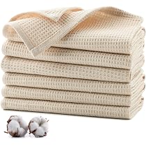 Strofinacci In Lino E Cotone, 50,8x76,2 Cm, Confezione Da 2, Colore Nero/bianco. Super Assorbenti, Asciugatura Rapida, Con Passante. Perfetti Per Cucina E Casa.