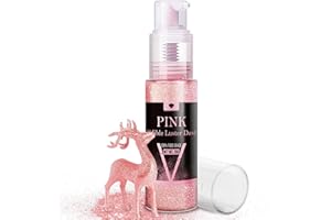 VIVIDYE Spray Paillettes Comestibles, 20g Paillettes Alimentaires Comestibles pour Gâteaux de Pâques, Cupcake, Fondants, Chocolat - Colorant Alimentaire Poudre pour Pâtisserie, Décoration de Boissons (Rose)