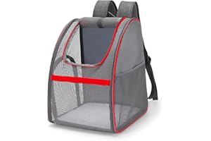 ALLSOPETS Plecak dla kota Przewoźnicy Torba Plecak dla psa Pet Oddychający Wygodny plecak dla małych kotów Szczenięta Psy do podróży Piesze wycieczki Kemping i do użytku na zewnątrz Czerwony