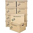StorePAK Eco Archive / Storage Cardboard Boxes & Lids - Easy to Assemble, Home Storage, Office & Moving House ,33 Litres - H26 x W34 x D43cm