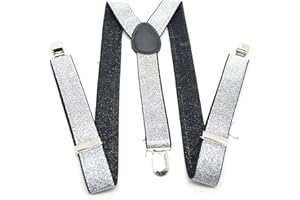 Aries Boutique (GRIS) Tirantes elásticos brillantes, tirantes Gris para disfraces, unisex universal