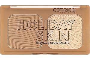 ‎CATRICE Catrice Holiday Skin Bronze & Glow Palette, Bronzer, Nr. 010, Braun, aufhellend, sofortiges Ergebnis, natürlich, für trockene Haut, vegan, ohne Parfüm, ohne Alkohol, ohne Parabene, 1er Pack (5.5g)