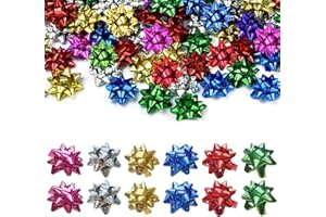 FGTOPBY 60 Noeuds Cadeaux Autocollants,Noeuds colorés pour Cadeaux, emballage cadeau de Noël,5 x 2 cmNoeuds décoratifs prêts à l'emploi pour Noël, Anniversaires et Mariages,travaux manuels