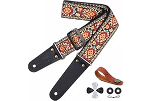 Nefelibata Correa de guitarra, extremos de cuero genuino, para bajo, guitarra eléctrica y acústica