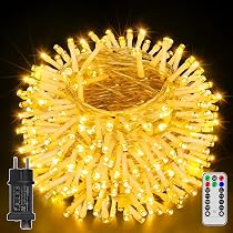 Ollny Catena LED 10m 100 Luci Bianco Caldo A Batteria - Impermeabile IP44 Con Timer E 8 Modalità Per Esterni E Giardino