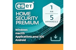ESET HOME Security Premium 2025 | 5 appareils | 1 an | Suite de sécurité, Gestionnaire de mots de passe, Chiffrement renforcé | Windows, MacOs, Android & iOS | Code d'activation envoi par email