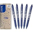 PILOT 0.7 mm Frixion Erasable Retractable Rollerball Tip - Blue (Pack of 5)