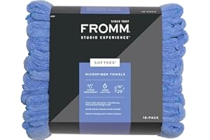 Fromm Softees Microfiber Salon Hair Towels for Hairstylists, Barbers, Spa, Gym in Lilac, 16" by 29", 10 count Perfect Hair Care Towel for Drying Curly, Long, Wavy Hair