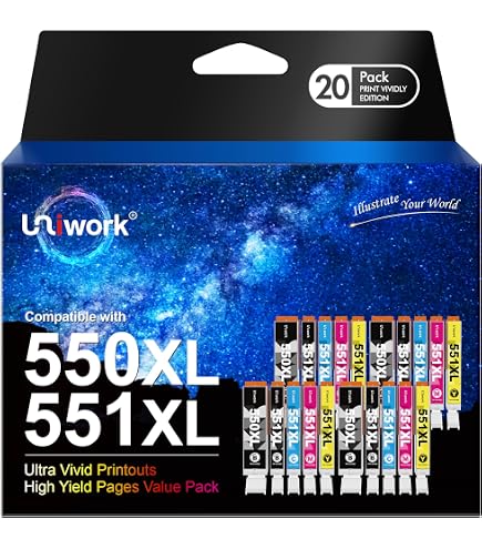 5x 500ml Refillable Ink Cartridges For Canon Pixma IP7250 MG5450 MG6350 - PGI-550