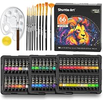 ARTISTIK Set 8 Colori Acrilici Per Versare 100 Ml - Pronto All'uso Con 2 Tazze - Per Tela, Vetro, Legno, Ceramica