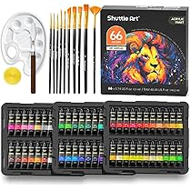 ARTISTIK Set 8 Colori Acrilici Per Versare 100 Ml - Pronto All'uso Con 2 Tazze - Per Tela, Vetro, Legno, Ceramica
