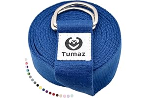 Tumaz Yoga Strap/Yoga Belt, Home Workout, Daily Stretching with Extra Safe Adjustable D-Ring Buckle, Durable and Comfy Delicate Texture