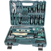 Br&uuml;der Mannesmann Tool set 87 pieces, CV steel, T&Uuml;V/GS | M29084 | Set of pliers, locksmith hammer and spirit level, in 2 tray