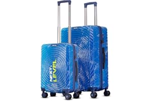PREVEL Luggage Sets of 2 | 100% Polycarbonate Suitcase – Cabin (20 Inch) + Check-in (28 Inch) | Smart Luggage with Built-in Weighing Scale (in Check-in Only) | Hard Shell | 8 Spinner Wheels | Blue
