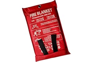 Lonnsaffe Feuerlöschdecken Fiberglas-Notlöschdecke Survival Blanket Shelter Sicherheitsabdeckung Ideal für Küche, Kamin, Grill, Auto, Camping (1.0x1.0m)