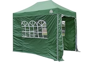 All Seasons Gazebos: Gazebo pop-up 3x2m completamente impermeabile con 4 pareti laterali - Verde