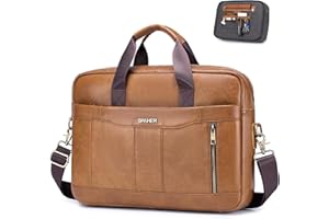 SPAHER Maletin Portatil Piel Hombre 14/15,6 pulgadas Bolsa Ordenador Portatil Maletin Ejecutivo Trabajo Hombre Laptop Messenger Bag Bolsos Vintage Bolso Bandolera Hombre Mujer Funda Portatil