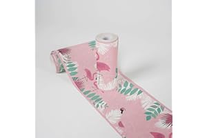 Lovely Kids Bordi Adesivi Per Pareti Flamingo Love 5.00 m x 0.155 m Rosa Verde Bianco Prodotto in Germania da A.S. Création 403758