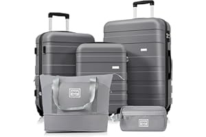 Merax 3-teiliges ABS-Hartschalen-Gepäck-Set mit Drehrad und TSA-Schloss
