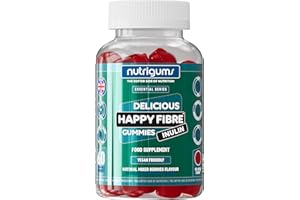 Happy Fibre (Inulin) Chicory Root Prebiotic Gummy | 3.8g Fibre | Mixed Berry Flavour | 60 Vegan Gummies | Gut Health and Digestive System Support by NUTRIGUMS®
