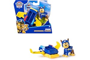 PAW PATROL Psi Patrol, Chase Action Pup, figurka do zabawy z mini samolotem ratunkowym z rozkładanymi skrzydłami, zabawka dla dzieci od 3 lat
