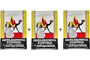 Casanova Carta d'Eritrea 180 Listelli biologici (3 Confezioni da 60) eliminano i cattivi odori, purificano gli ambienti, cartine da bruciare profumate