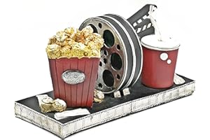 Bellaa 26300 Hollywood-Buchstützen Vintage Filmrolle Buchstützen Regisseure Künstler Geschenk Theater Ticket Popcorn Softdrink Design Kunst Dekor Statuen Heavy Duty Regale Stützen Regal Stopper Halter