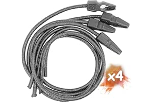 MAGMA 4 Tendeurs Elastiques d'attache Rapide pour Piscine 75cm, diamètre 8mm, Sangle Résistante pour Bagage, Bâche, Tente, Bateau, Remorque, Camping, Voiture, Jardin, Potager, Vélo (Noir)