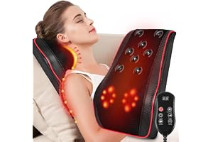 Aolso nackmassageapparat med värme, 3D-knådande ryggmassageapparat, Shiatsu-massageapparat med fjärrkontroll, massagekudde fö