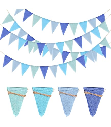 Wimpelkette 10 M Blau-Weiß – Wasserfeste Girlande Für Garten, Party & Deko