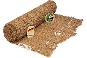 casa pura Tapis de remblai Nature - Protection contre l'érosion pour les travaux de jardinage - Jusqu'à 20 m - Filet de remblai - Sécurité anti-pente - Fibres naturelles en coco - Résistant aux