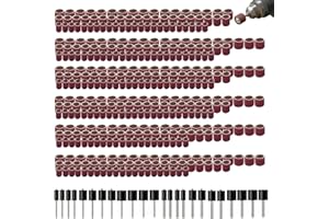 mxuteuk 400Stück Schleiftrommel-Set, Schleifscheiben-Set mit 376 Teilen (Körnung 80, 120, 240, 320, 400, 600), 24 Schleiftrommel-Mandrels in verschiedenen Durchmessern